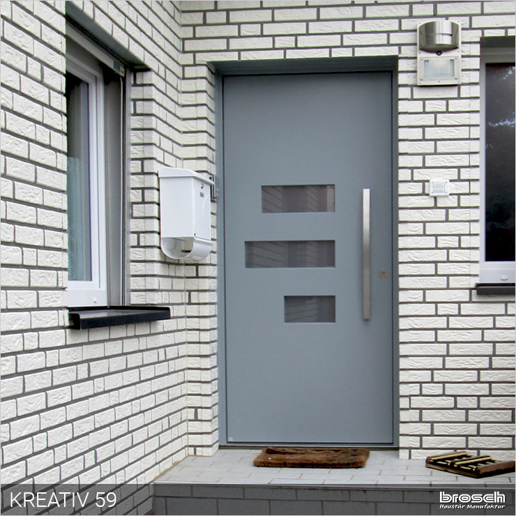 Eingang Tür Kreativ Holz grau